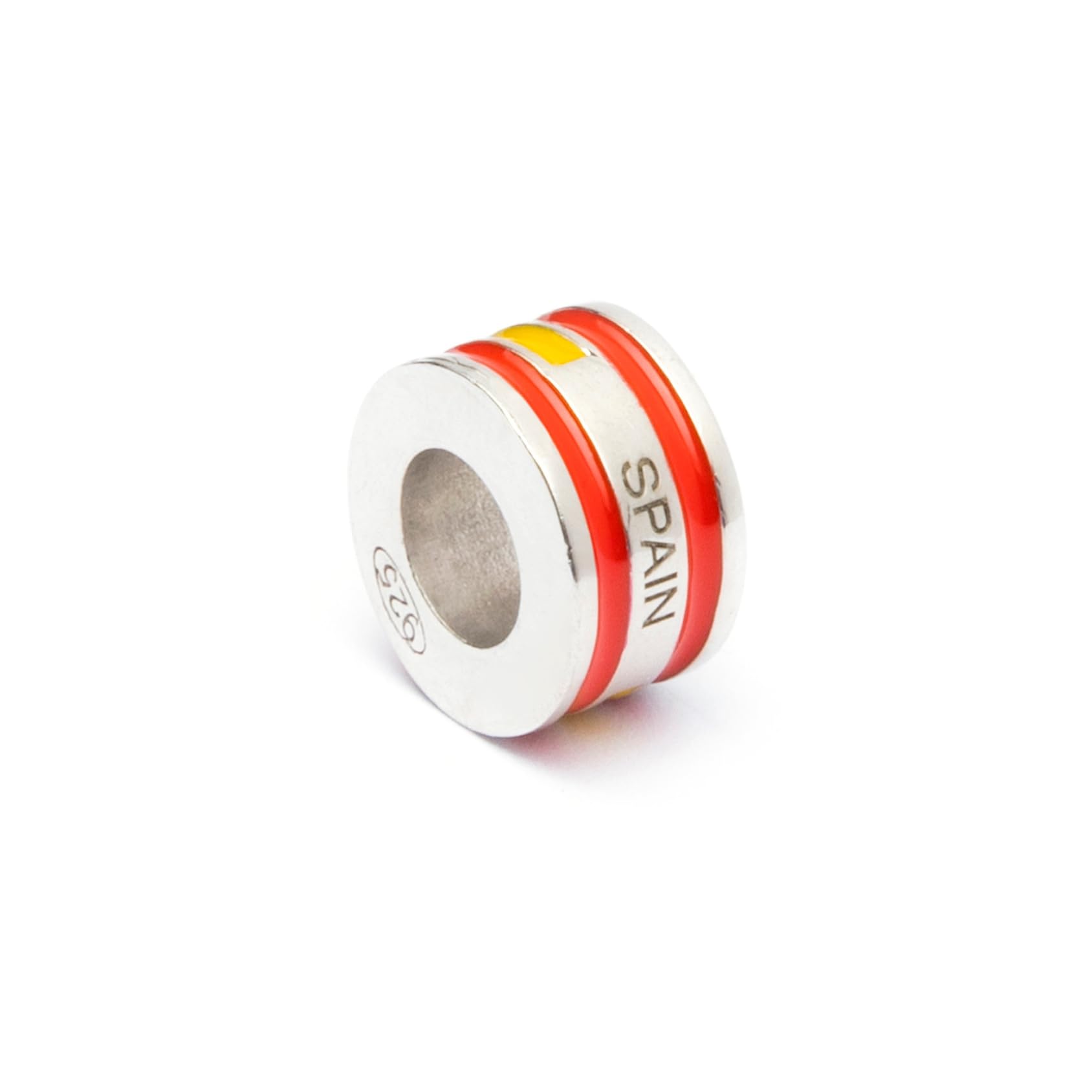 WearTravelers Charm Viaggi con Nome dello Stato e Colori delle Bandiere Nazionali - Compatibili con Tutte le Marche - Charm per Bracciali e Collane in Argento 925 Idea Regalo per chi Ama Viaggiare