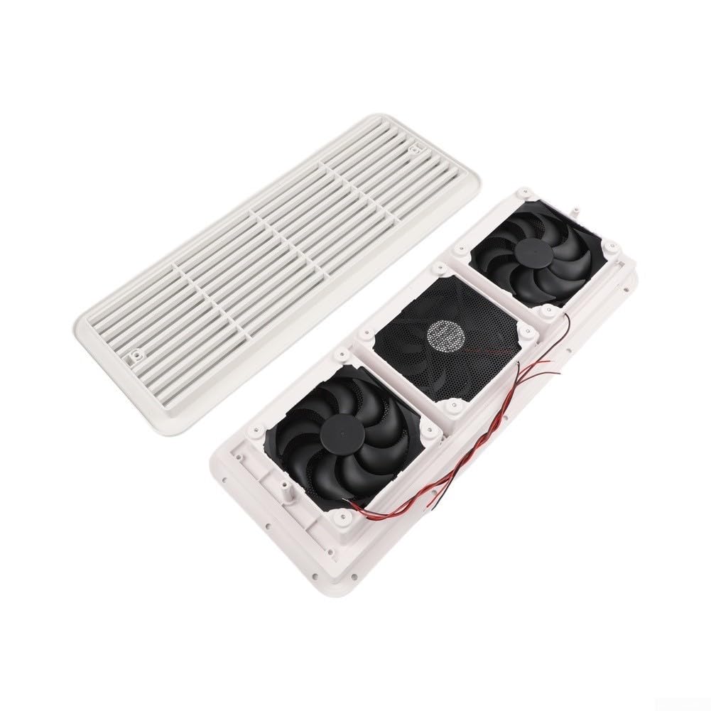 Ventilazione laterale RV 12 V con 3 ventole e griglia di protezione ABS per frigorifero per roulotte