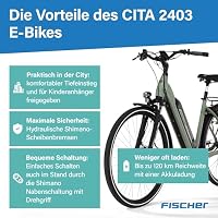 Fischer E-Bike City CITA 2403 Active Elektrofahrrad für Damen und Herren, RH 43, Frontmotor 40 Nm, 48 V Akku – Ansicht 8