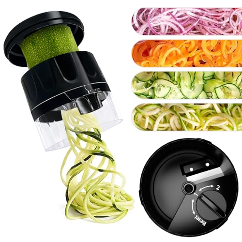 GLADICER Handheld Spiralizer, 3-in-1 Zucchini Spiralizer Noodle Maker, Spiralizers for