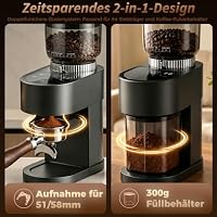 Bostar Kaffeemühle Elektrisch mit LED Touchpanel, 60 Mahlgrade| 250G Bohnenbehälter| 1-12 Tassen| 1-20s Mahldauer Einstellbar Leise Mahlgraden Profimühle Espresso Mühle für Espresso Filterkaffee – Ansicht 6