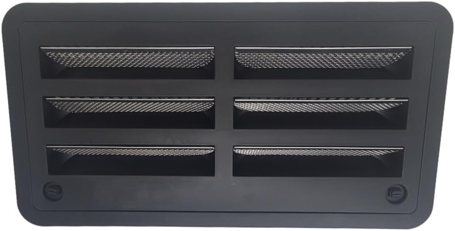20-Inch Black RV Refrigerator Side Vent - Durable and Efficient Ventilation Solution for Trailers and Campers