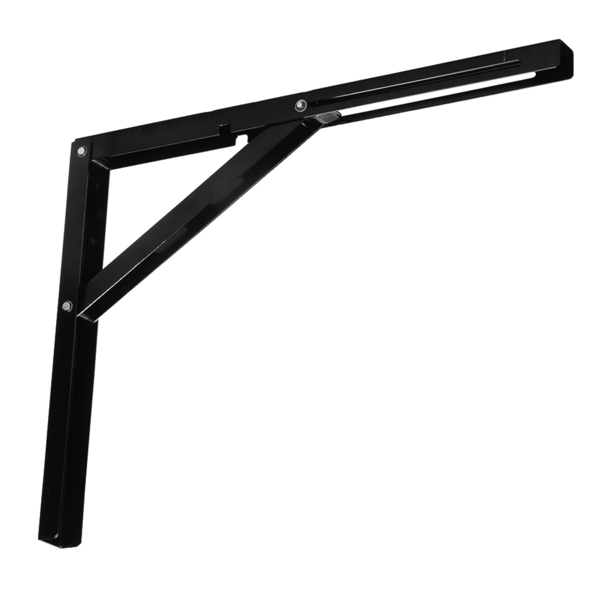 Tablette d'appoint qui vacille ? Optez pour l'équerre pliante murale noire 400 mm supportant 50 Kg