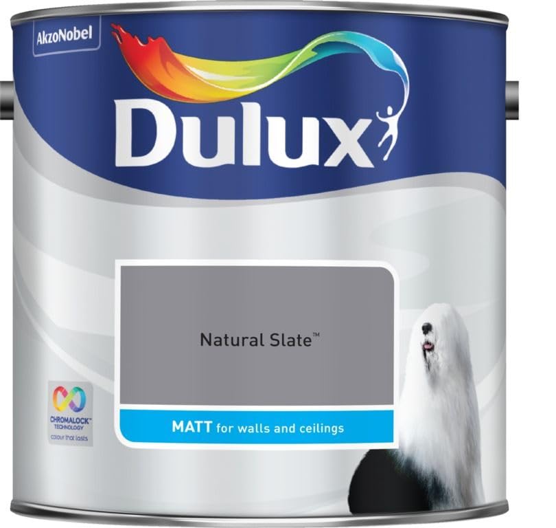 Dulux 500006 Matt Emulsion Paint For Walls And Ceilings - Natural Slate 2.5L
