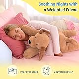 shownicer Gewichtstiere Hund 2,2 KG Gewichtetes Kuscheltier Hund Stofftier Großes Plüschtier XXL Golden Retriever Plüsch Kissen Spielzeug Geschenk für Erwachsene Kinder 3+ Jahre (Hund, 65cm)
