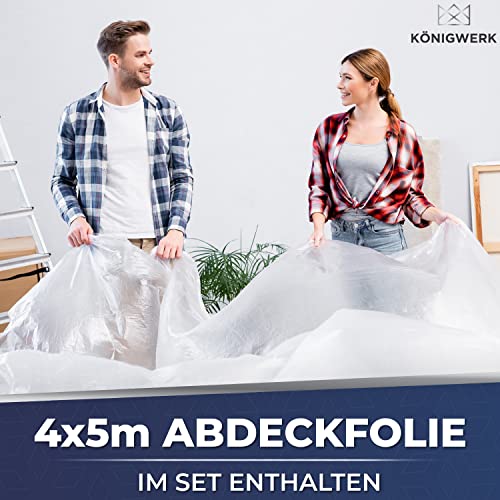 Königwerk 1x Staubschutztür mit Reißverschluss 1,1x2,2m [Extra Stark] - Inkl. Abdeckfolie - Ideal als Staubschutzwand, Baustellentür, Schmutzschleuse