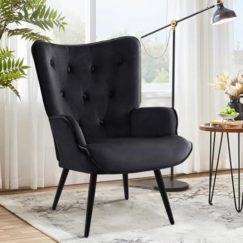 Ckaff Ohrensessel Sessel Wohnzimmer, Skandinavischer Stil Relaxsessel Samt mit...