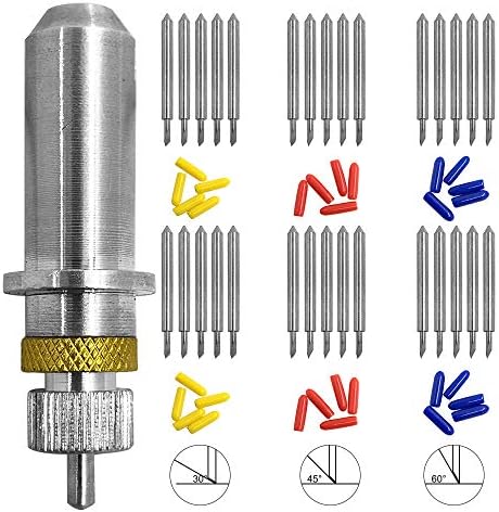30 pcs (30/45/60 Degree) AFUNTA Blade Vinyl Cutter Plotter Cutting Blades for Roland & Most Domestic and Imported Plotter with Blade Holder Base