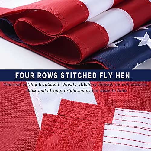 American Flag 3X5 Outside, Polyester Us Flags For Outdoor Indoor, Heavy Duty Durable, Deluxe Embroidered Stars, Brass Grommets, Sewn Stripes, Vivid Color, Fade Resistant And Waterproof #TOP4
