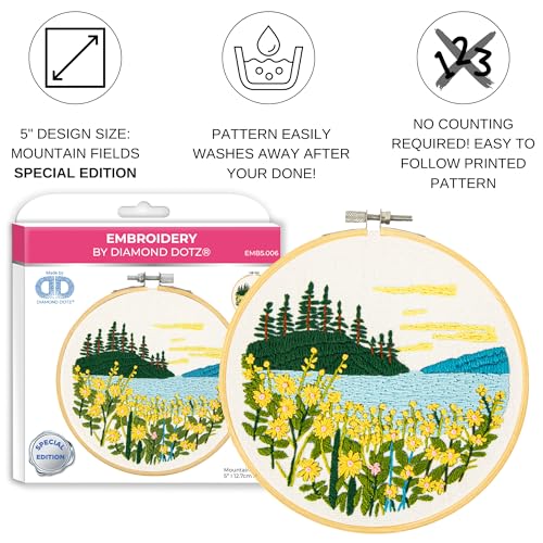 Image of DIAMOND DOTZ Mountain Lake Embroidery Kit - 5.0 inch