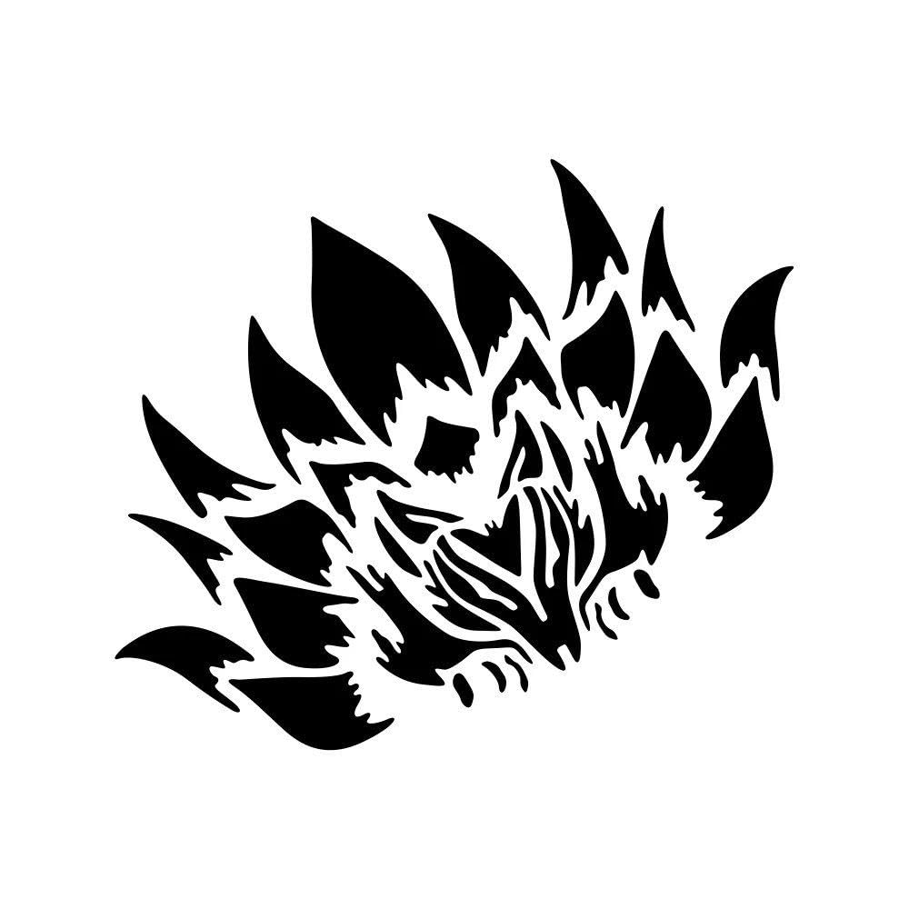 Nine Tailed Demon Fox Car Sticker Auto Front Hood Vinyl Film PVC(Glossy Black)