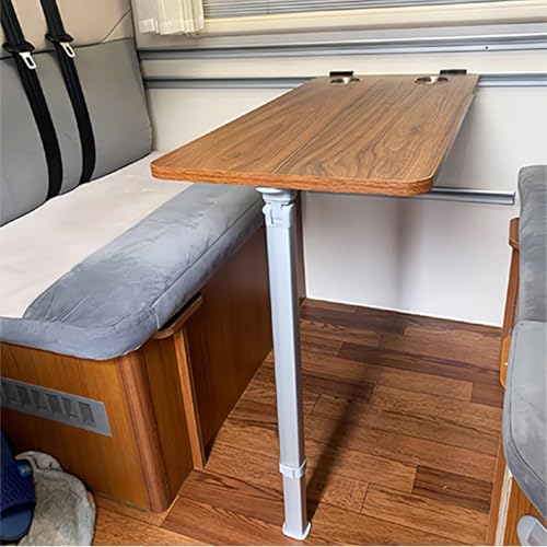 Mesa plegable para autocaravanas de pared marrón con portavasos 2