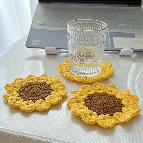 Dessous de verre circulaire tissé main pour éviter les taches de café - 4