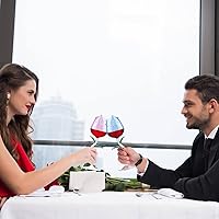 Vista 2 de 2 copas de vino rosa, copa de vino tinto creativa, copa de flor de rosa, copa de jugo de cóctel de vino para fiestas, cenas, bodas, festivales, Azul