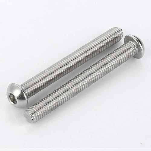 Miniatura 10 de Tornillos de cabeza de botón M8-0.049 x 0.787 in, acero inoxidable 18-8 (304), rosca completa, acabado brillante, cantidad 25