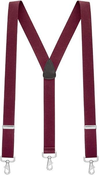 Suspender Store Solid Suspenders -1.5-Inch Wide Elastic - Y-Back - Trigger Snaps - Many Colors & 4 Sizes Including Big & Tall