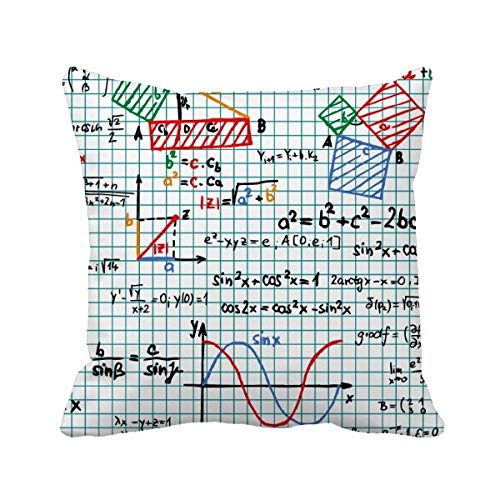 Housse de coussin mathématique en lin pour canapé déco géométrique 45x45 - 2