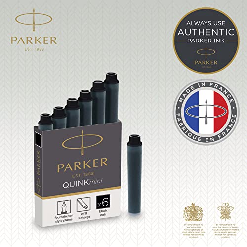 Parker cartouches d'encre pour stylo plume | courtes | encre QUINK | lot de 6 - vue 2