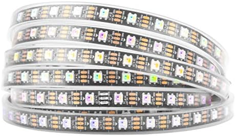 BTF-LIGHTING RGBW RGB+Warm White SK6812 (Similar WS2812B) Individually Addressable 16.4ft 60LEDs/Pixels/m Flexible 4 Colors in 1 LED Dream Color LED Strip IP65 Waterproof DC5V Black PCB