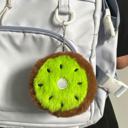 Cute Strawberry Change Purse Plush Fruit Watermelon Coin Purse Stuffed Coin Bags Keychain Coin Pouch Wallet Party Favors(Kiwi Fruit)