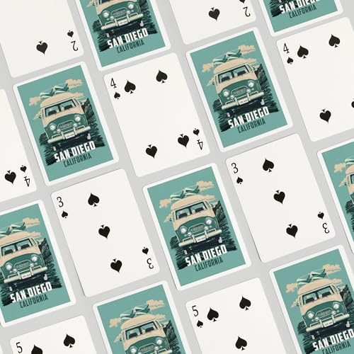 San Diego LP Camper Van Baraja de 52 cartas póker miniatura 4