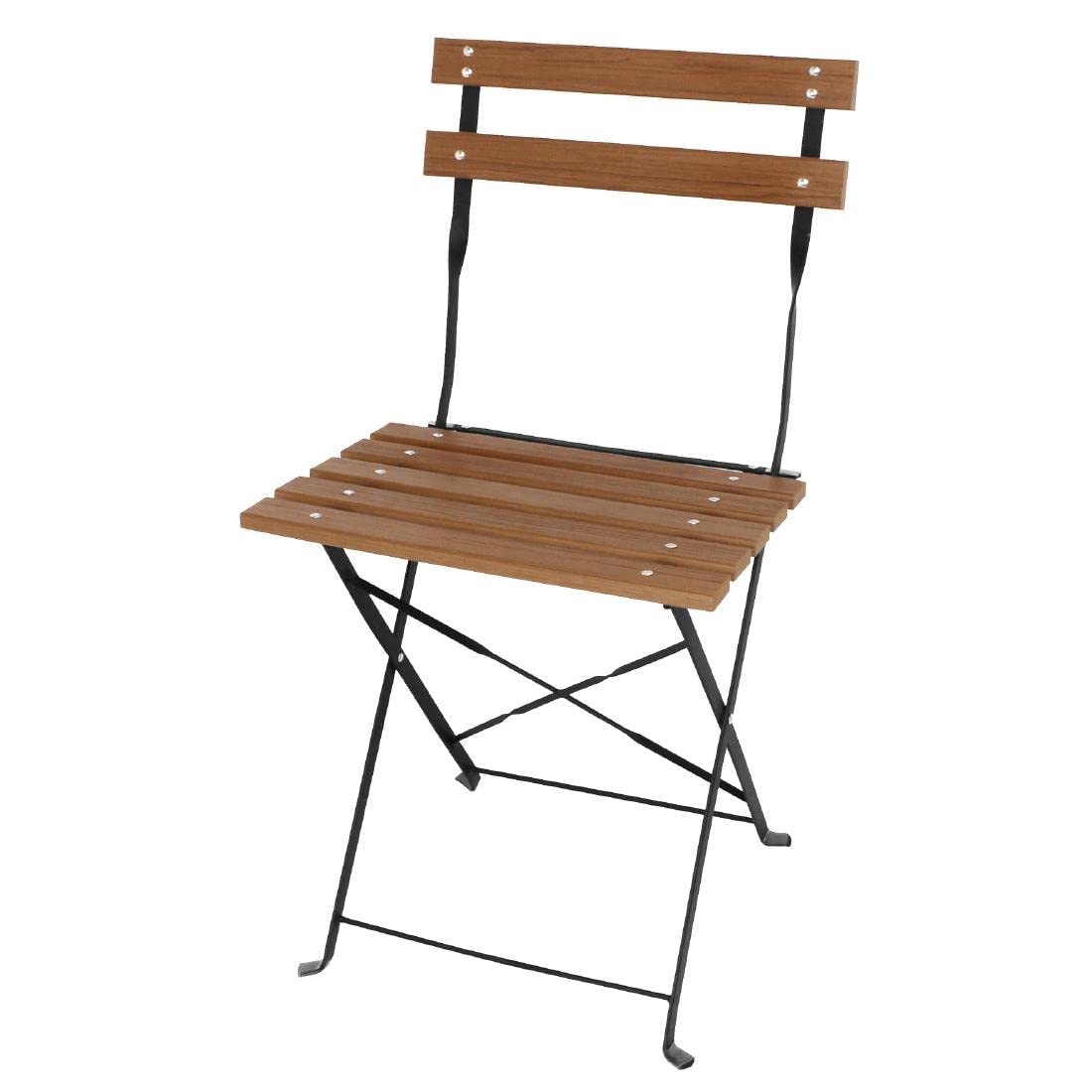 Bolero gj766 Faux Holz Bistro Stuhl, schwarz (2 Stück)