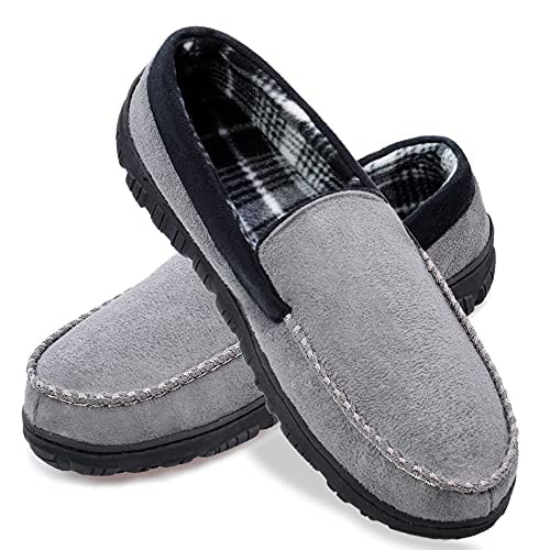 Product Image of the shoeslocker Moccasins for Men Slippers Grey Black Size 10