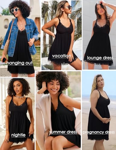 Avidlove Women Sexy Sleepwear Lace Chemise Nightgown Full Slip Babydoll Sleepwear3