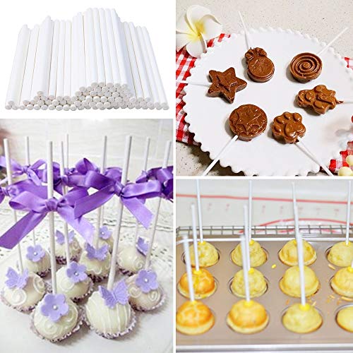 200 Count White Lollipop Sticks,6-Inch Paper Sticks Sucker Stick For Cake Pops,Cupcake Toppers,Candy Melt,Chocolate,Cookie,Dessert(Dia 3.5Mm) #TOP5