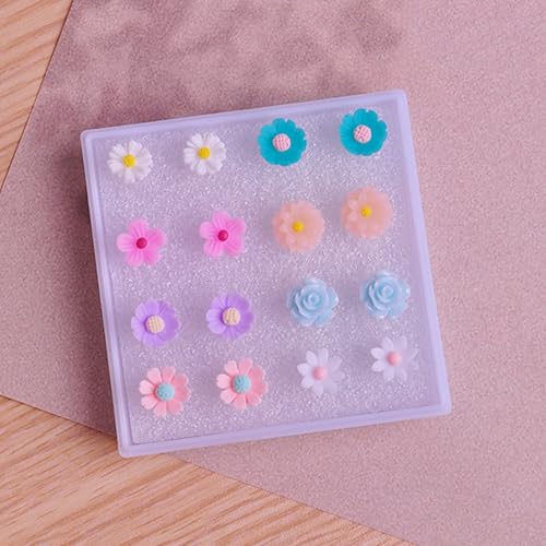 Plastic Earrings for Sensitive Ears - Girls & Women's Flower Stud Post Earrings3