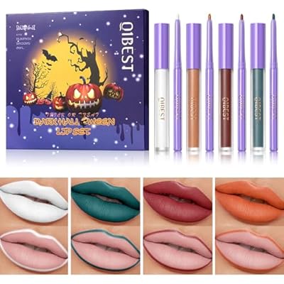 Likesing 8 Piezas Pintalabios Permanente Perfilador Labios Rojo Rosa Brillo Barra de Labios Labiales Blanco Mate Larga Duracion Labial Delineador Labios Lip Tint Lip Liner Maquillaje Kit Mujer Regalo