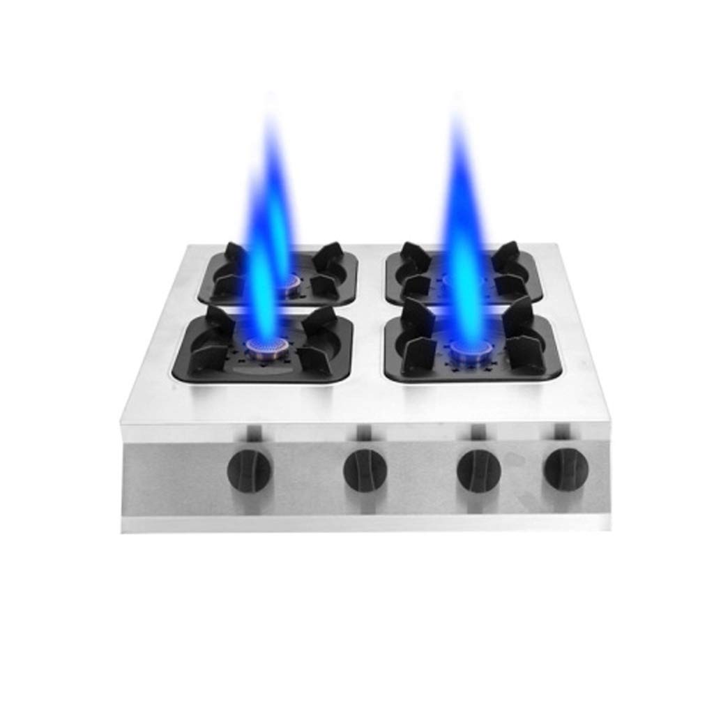 Commercial Stainless Steel Pot Stove, 3/4/6/8 Gas Range, Energy Saving Liquefied Gas/Natural Gas Stove (Natural Gas 6 heads) (Liquefied Gas 4 heads (B))