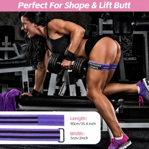 Image of Booty Bands for Working Out, Blood Flow Restriction Bands for Women /Men, Adjustable Velcro Occlusion Resistance Bands BFR Training Bands for Glutes & Hip Building 2 Pack