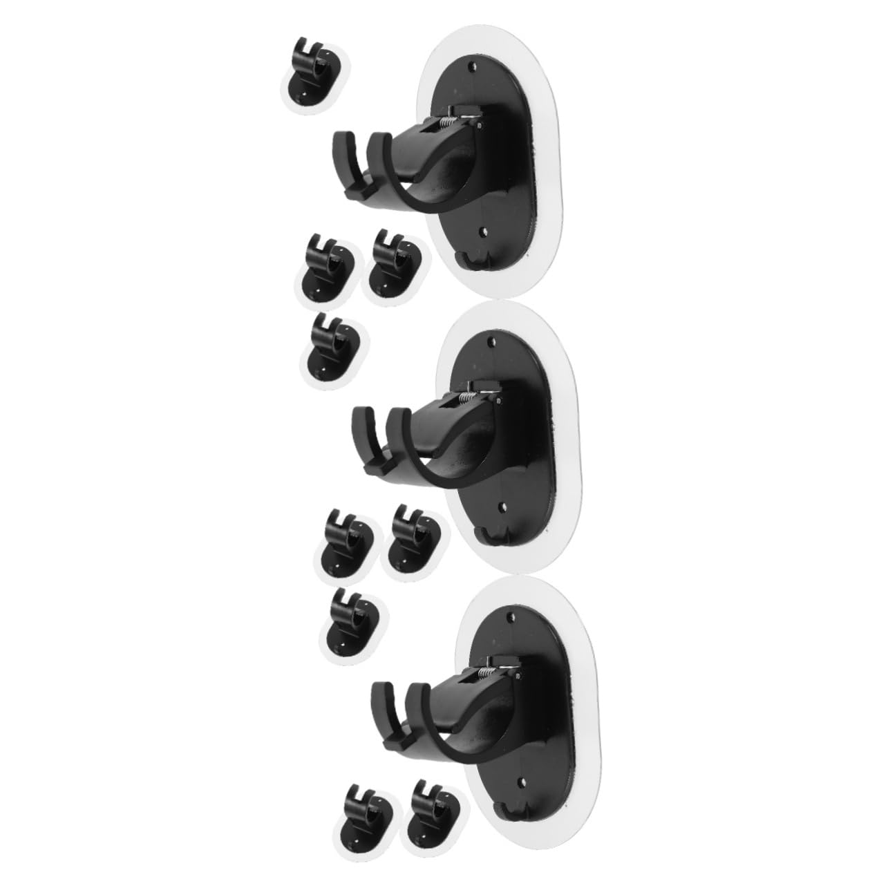 MAGICLULU 3 Ensembles Supports De Rideaux Auto Adhésifs Clipser pour Tiges De Rideaux Fixation sans Perçage pour Cuisine Salle De Bain Bureau Et Autres 4 Pièces * 3