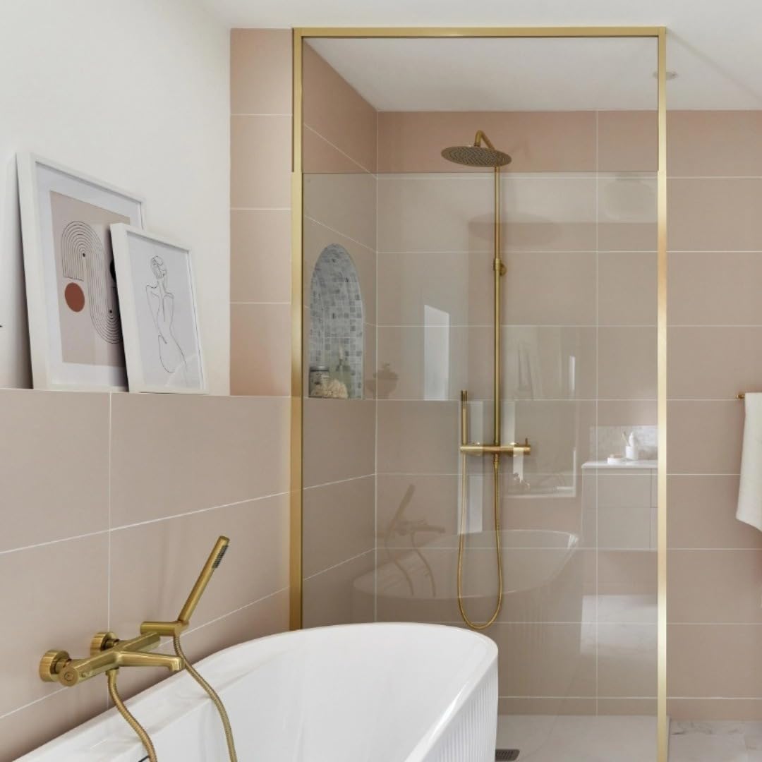 Essebagno 9024327 Luisa Mezclador Baño-Ducha Termostático Grifo de Bañera Grifo de Pared Oro Cepillado