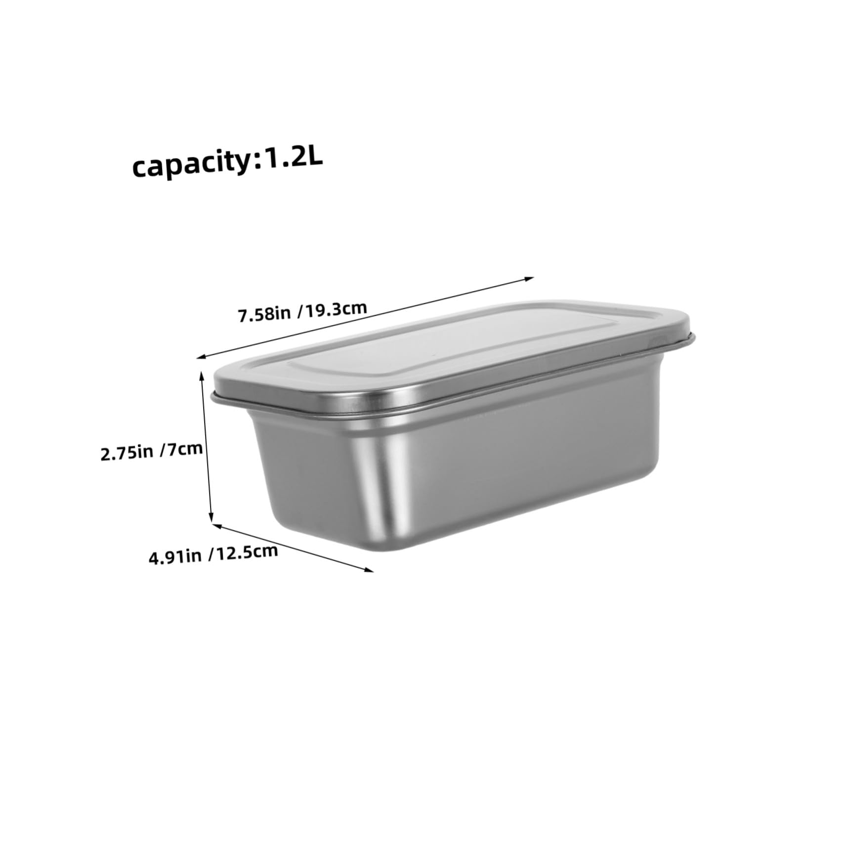 Set 3 Contenitori Gelato 1, 2 l Acciaio Inossidabile con Coperchio