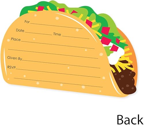 Miniatura 5 de Big Dot of Happiness Taco 'Bout Fun - Invitaciones rellenas en forma de invitación para fiesta mexicana con sobres, juego de 12