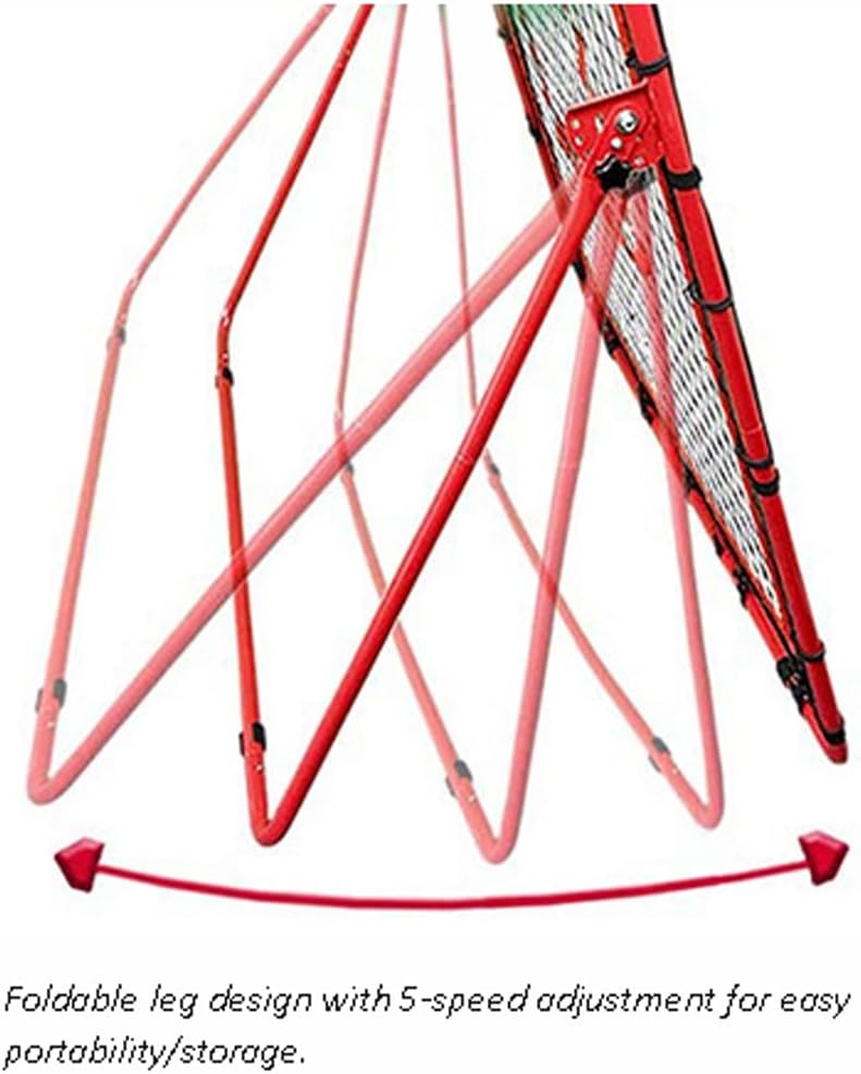 Rebounder Net, Portable Adjustable Angle Baseball and Softball Return Screen Pitching Practice Target for Backyard, Park, Residential