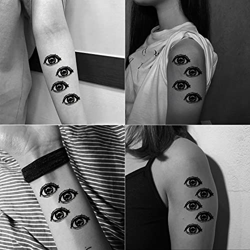 Oottati Small Cute Temporary Tattoo Horror Halloween Eye (2 Sheets) #TOP2
