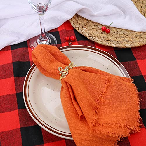 Fekido Valentine Napkin Rings Set Of 6,Diamond Gold Napkin Rings,Love Napkin Ring Holders For Valentine's Day,Wedding,Birthday Party,Thanksgiving Day,Christmas Day,Dining Table Decoration #TOP4