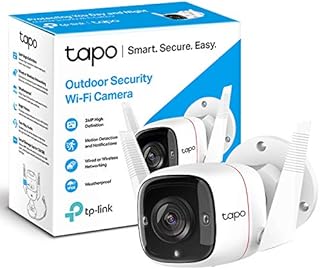 TP-Link Tapo 2K Outdoor Security Camera, Motion Detection, IP66 Weatherproof, Built-in Siren, 2-way Audio, 3MP, Night Vision, Cloud &SD Card Storage, Works with Alexa & Google Home (Tapo C310)