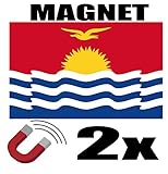 SAFIRMES 2 x Kiribati-Flagge, magnetisch, 6 x 3 cm, Kühlschrankmagnet, Kiribati