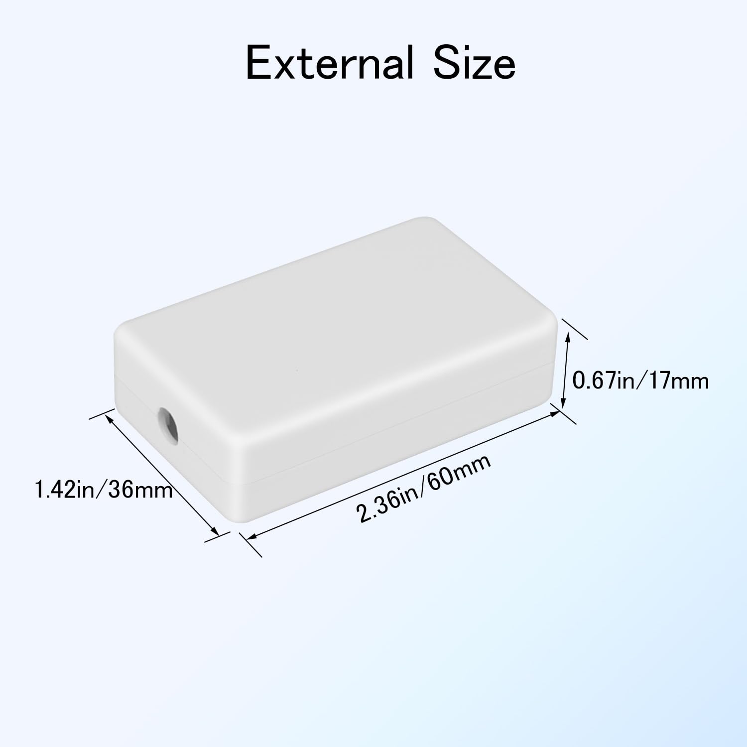 Project Box 8 Pieces Electrical Box Small Junction Box ABS Plastic Enclosure Power Electronic Case White 2.36" x 1.42" x 0.67"(60 x 36 x 17mm) — Amazon image 3