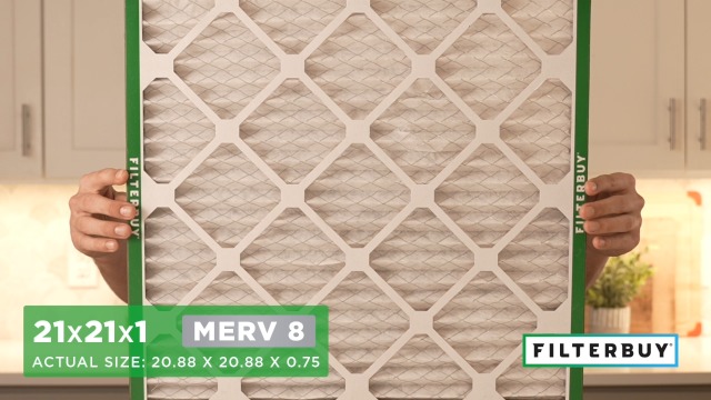 Filterbuy 21x21x1 Air Filter MERV 8 Essential Dust & Allergy