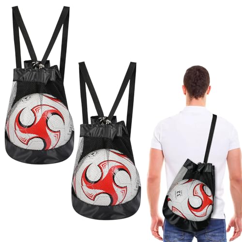 AMFUN 2PCS Bolsa de Malla Deportiva, Mochila de Malla Multiusos, Bolsa de Malla para Pelotas, para fútbol, Baloncesto, Tenis, Rugby, Voleibol