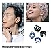 Jovivi 4 Pairs Mens Womens Stainless Steel Fashionable Multi-style Set Luxury Blue Hinge Snap Huggie Hoop Earrings 18G
