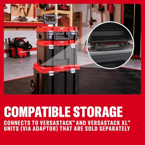 Image of CRAFTSMAN VERSASTACK Tool Box, 16.9 In. Single Deep Drawer Plastic Tool Box Organizer, Heavy Duty 16.5 Lb. Load Capacity (CMST17803)