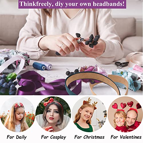 Wecoe 10 Pack Black Headband For Women 1.3 Inch Satin Headbands Wide Headband For Women Non Slip Fashion Halloween Diy Headbands Plain Solid Hair Bands Hair Accessories For Women And Girls #TOP5