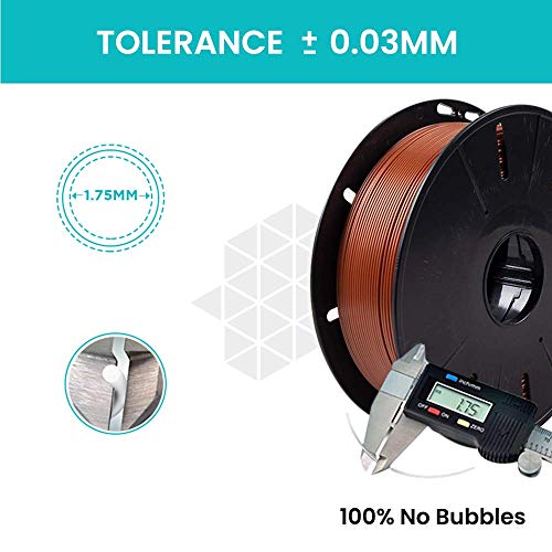 Image of Tesseract Premium PLA + 1.75mm 3D Printing Filament | Dimensional Accuracy + /- 0.03mm | Compatible with Most FDM Printers | 1 KG 3D Printer Filament - PLA Copper (Quantity 1)