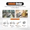 Foldable Bicycle with 7 Speed Gears, 20 Inch Tires White Folding Bike Folding City Bicycle Mountain Bike, Carbon Steel Frame Disc Brake Front and Rear Fenders, for Traveling Exercising Commuting